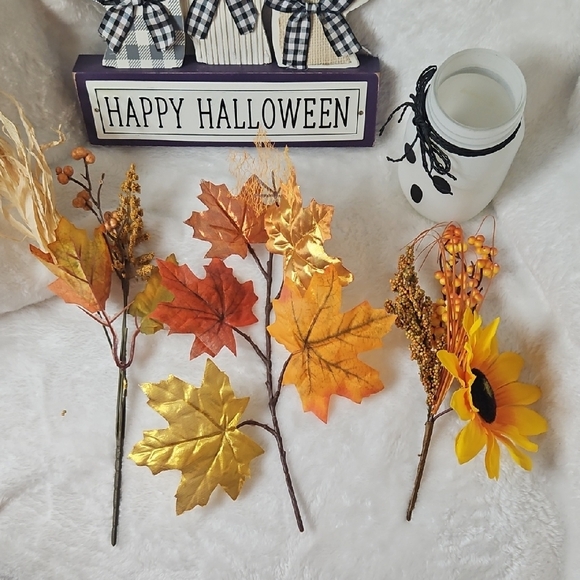 Happy Halloween Sign & Fall Floral Ghost Mason Jar Set - Picture 4 of 5